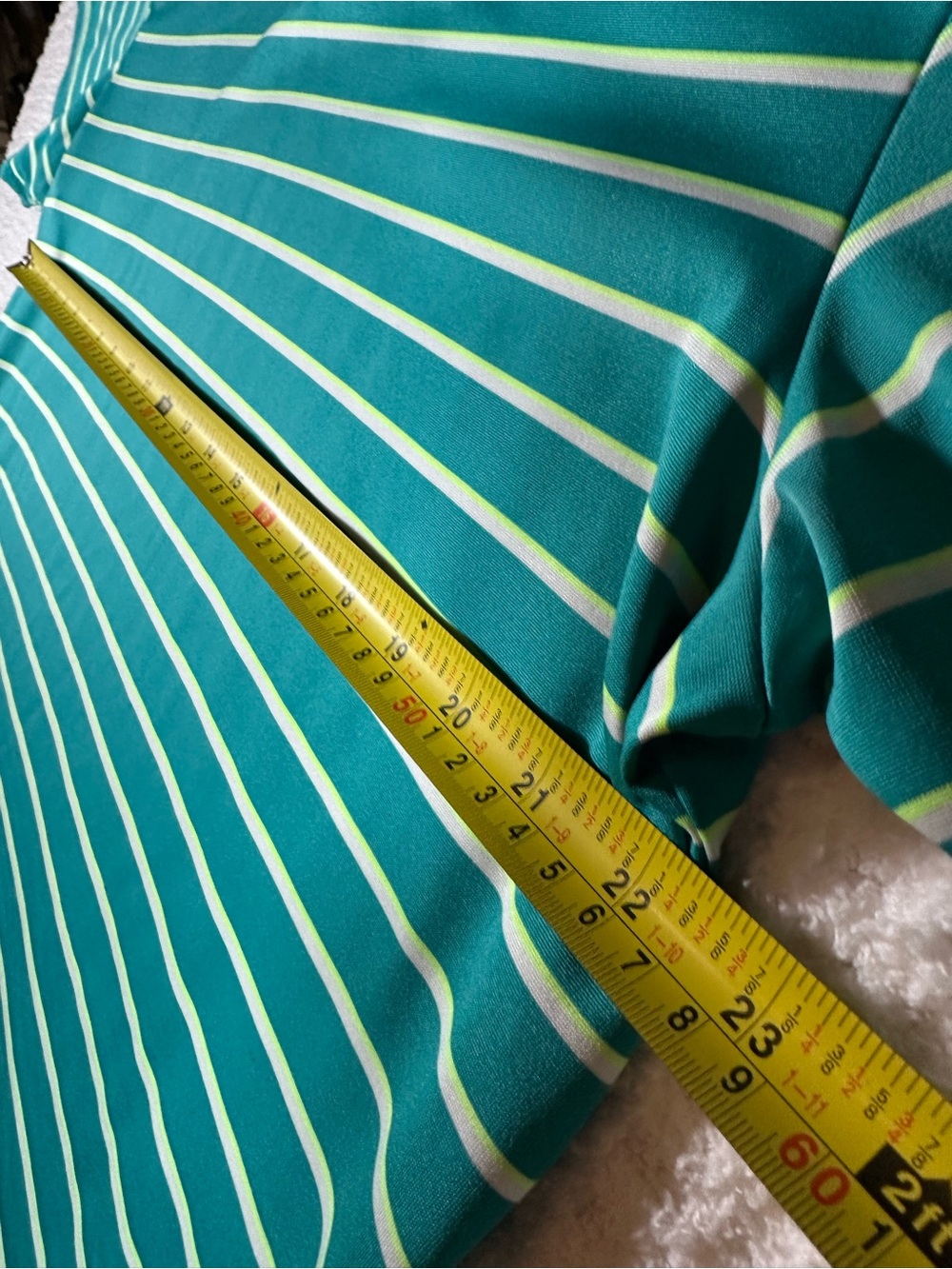 Under Armour Men’s Teal and Light Green Striped Polo - Picture 7 of 10